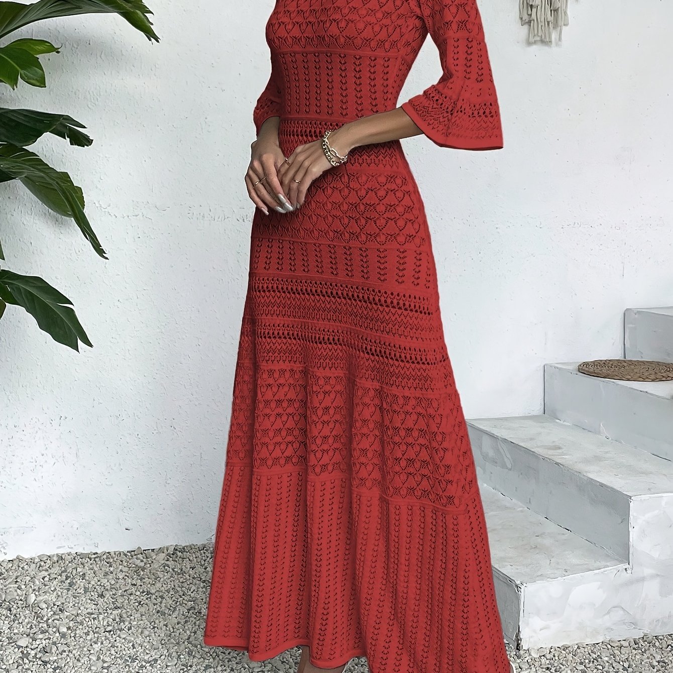 Elegant Red Maxi Dress