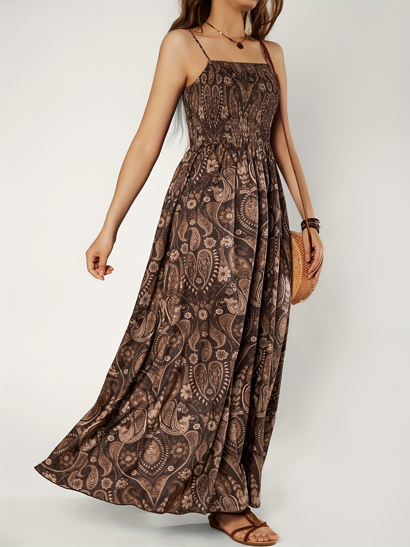 Elegant Floral Print Maxi Dress