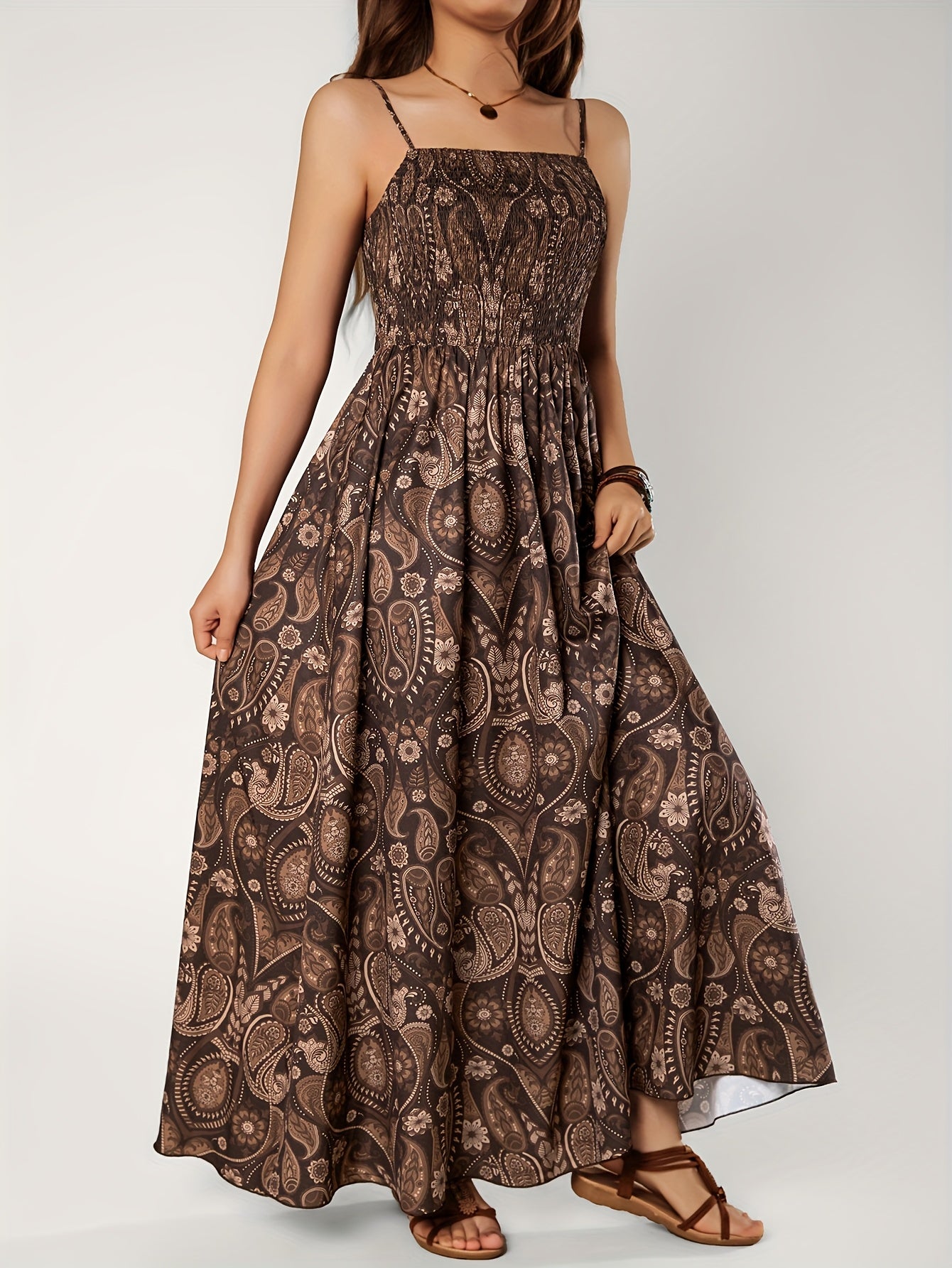 Elegant Floral Print Maxi Dress