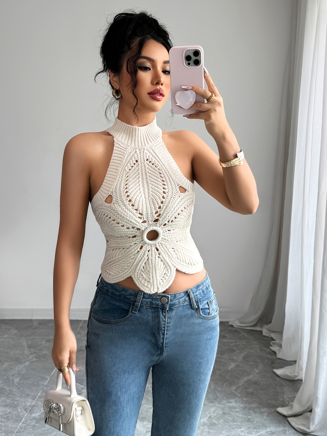 Elegant Halter Neck Crochet ToP
