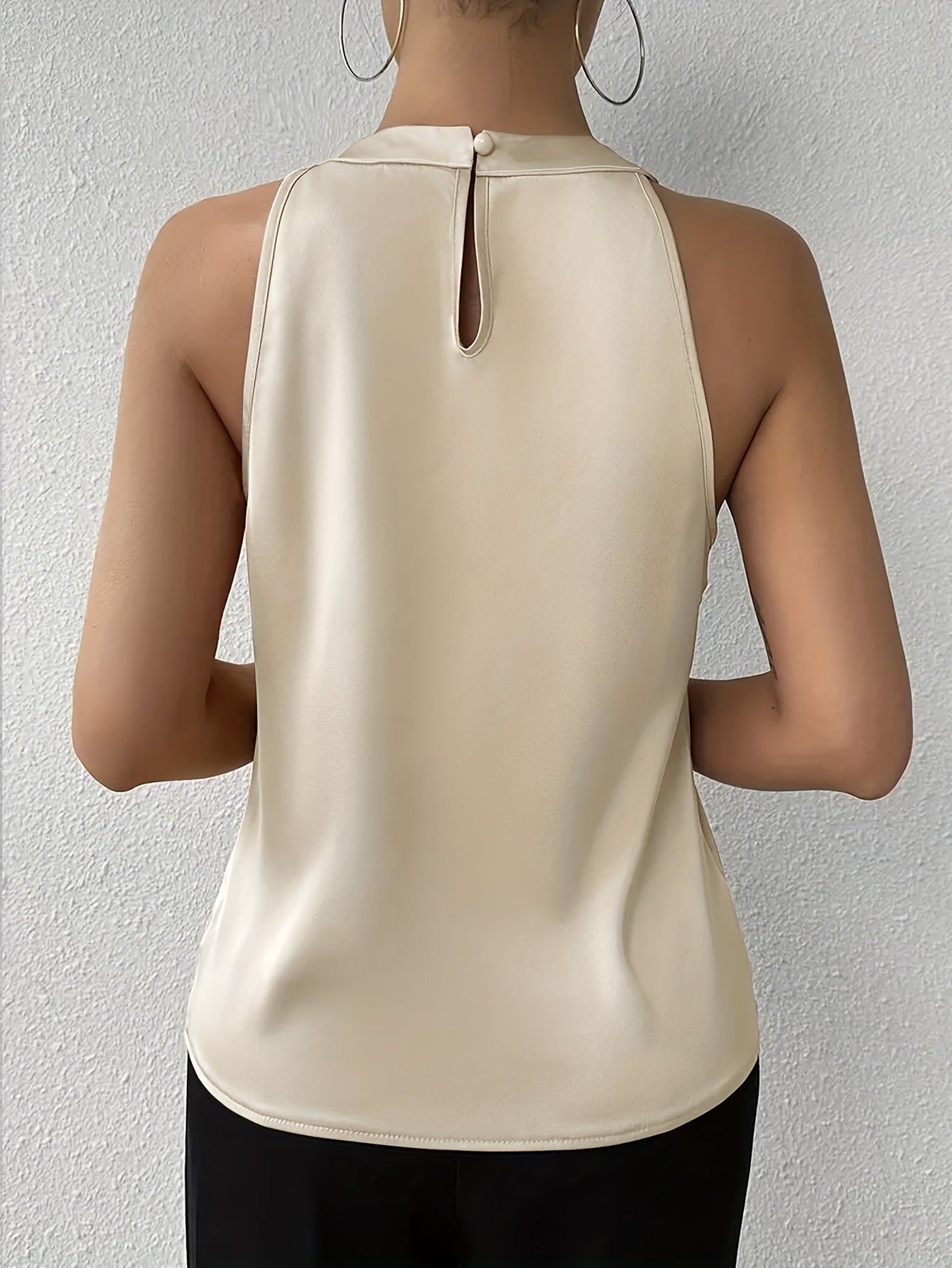 Elegant Halter Neck Satin Vest