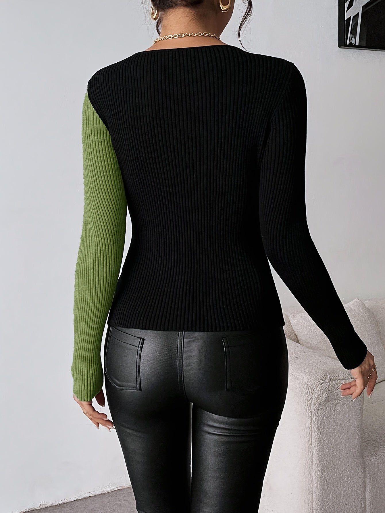 Viscose Blend, Long Sleeve, Solid Color for Spring/Autumn
