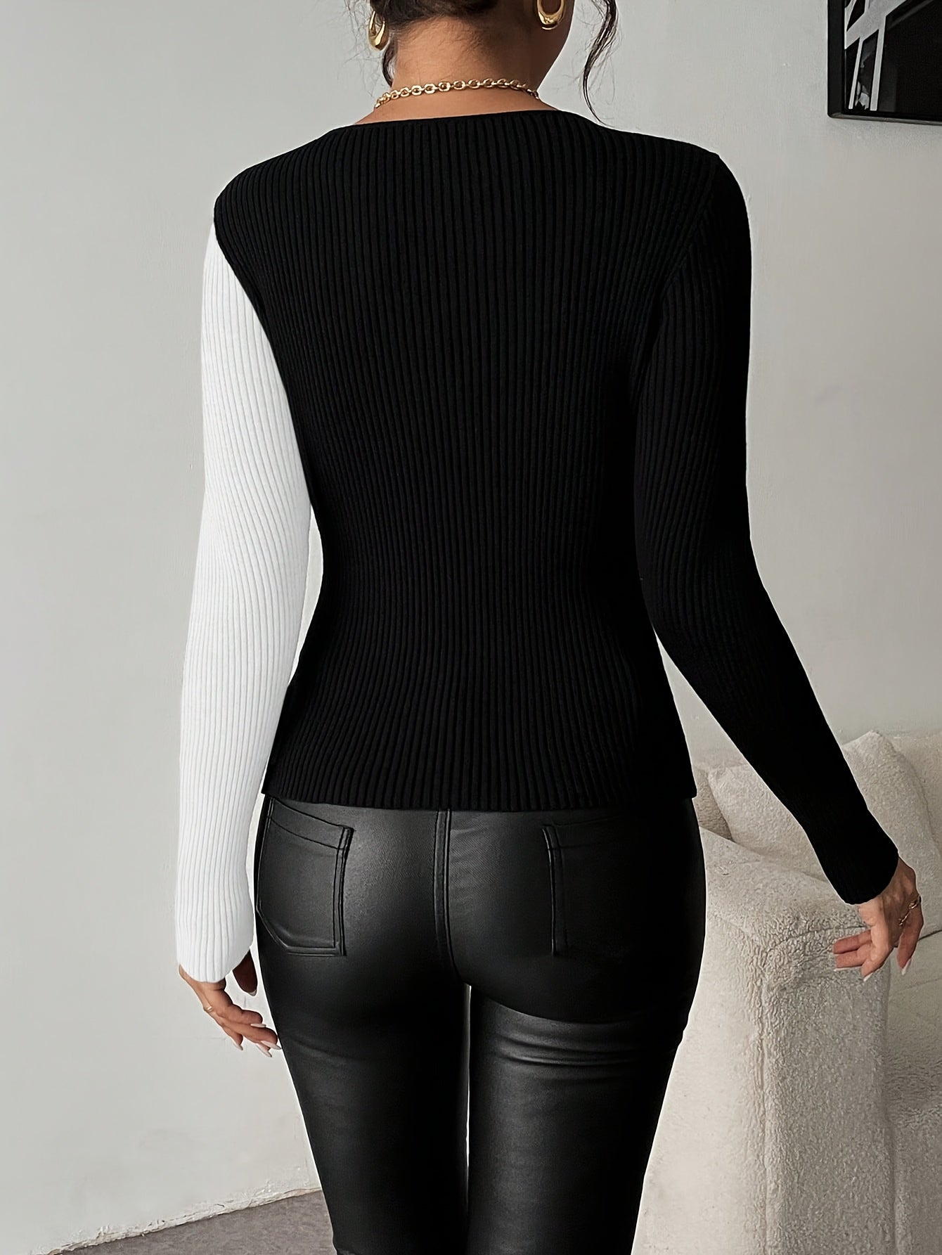Viscose Blend, Long Sleeve, Solid Color for Spring/Autumn