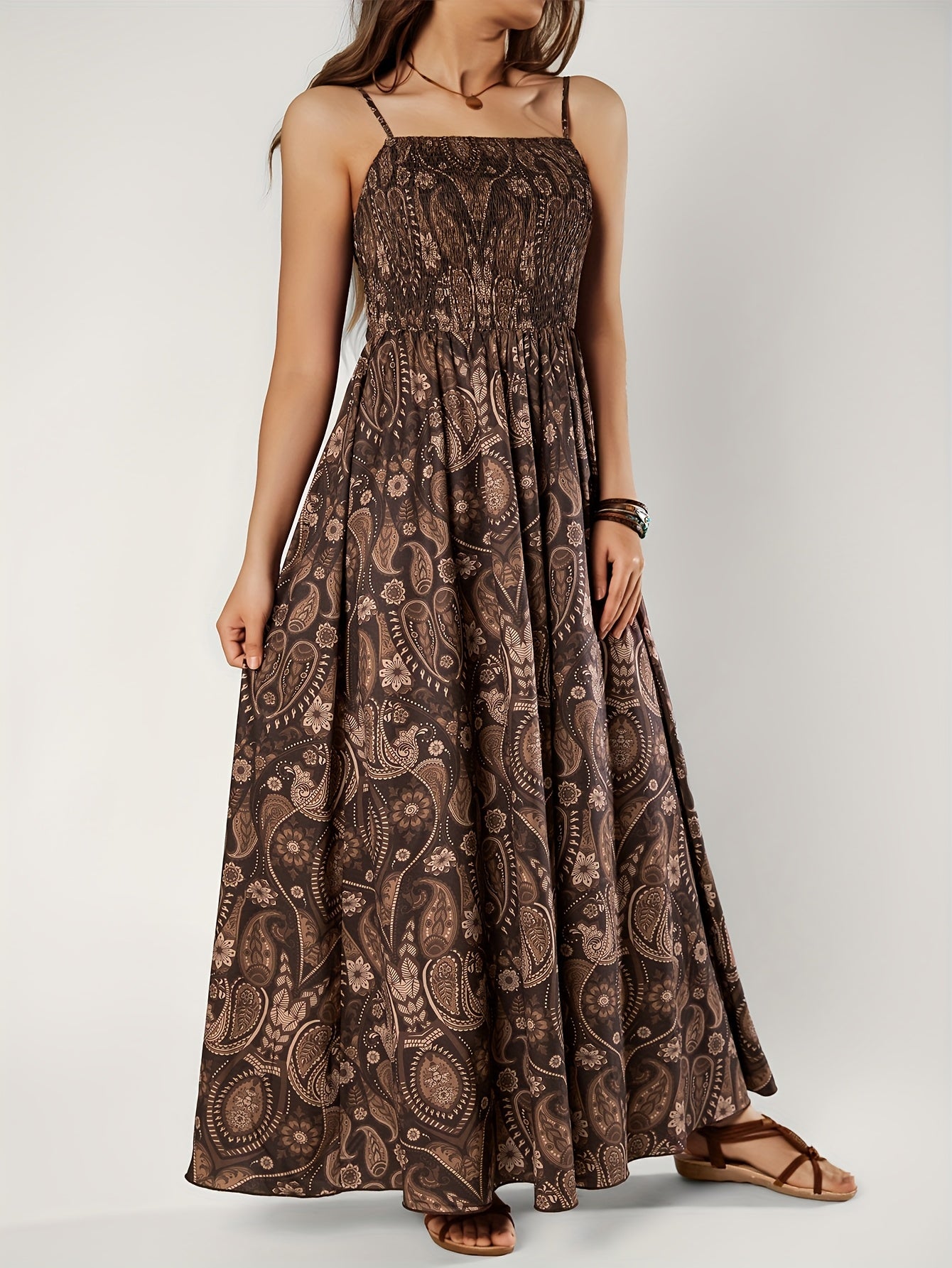 Elegant Floral Print Maxi Dress