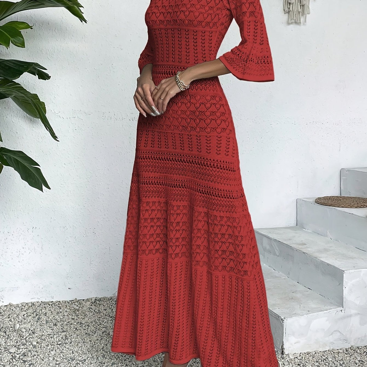 Elegant Red Maxi Dress