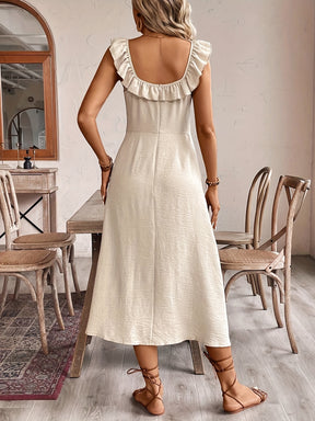 Elegant Square Neck A-Line Dress