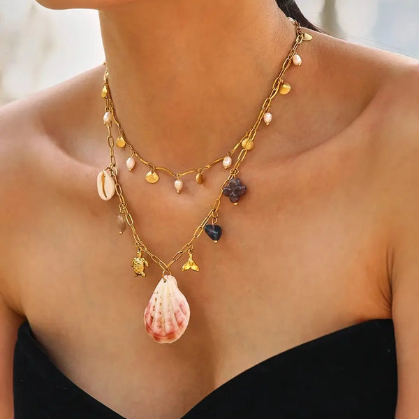 18k Gold Plated Seashell Necklaces