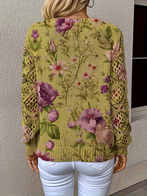 Bohemian Floral Lace V-Neck Top
