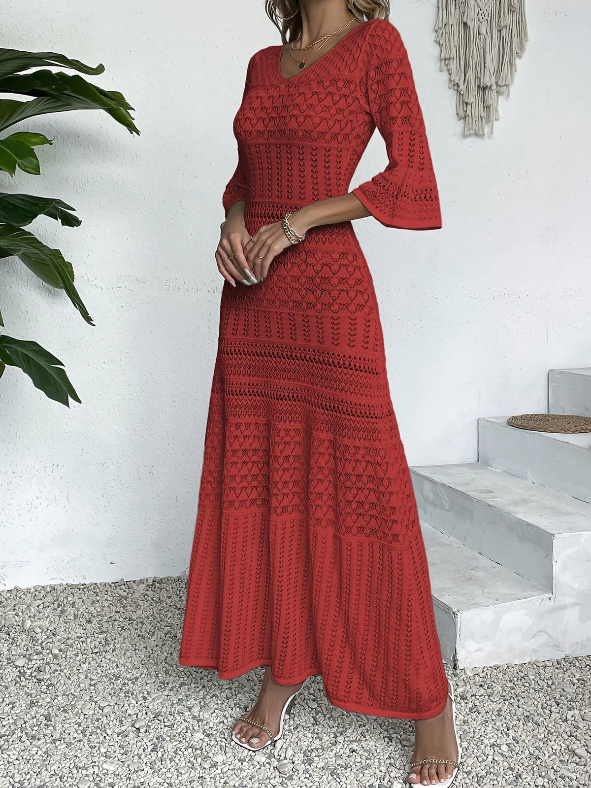 Elegant Red Maxi Dress