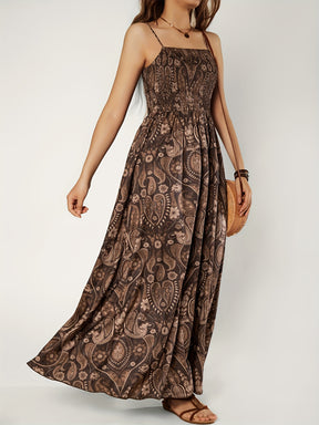 Elegant Floral Print Maxi Dress