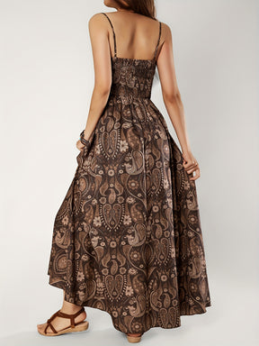 Elegant Floral Print Maxi Dress