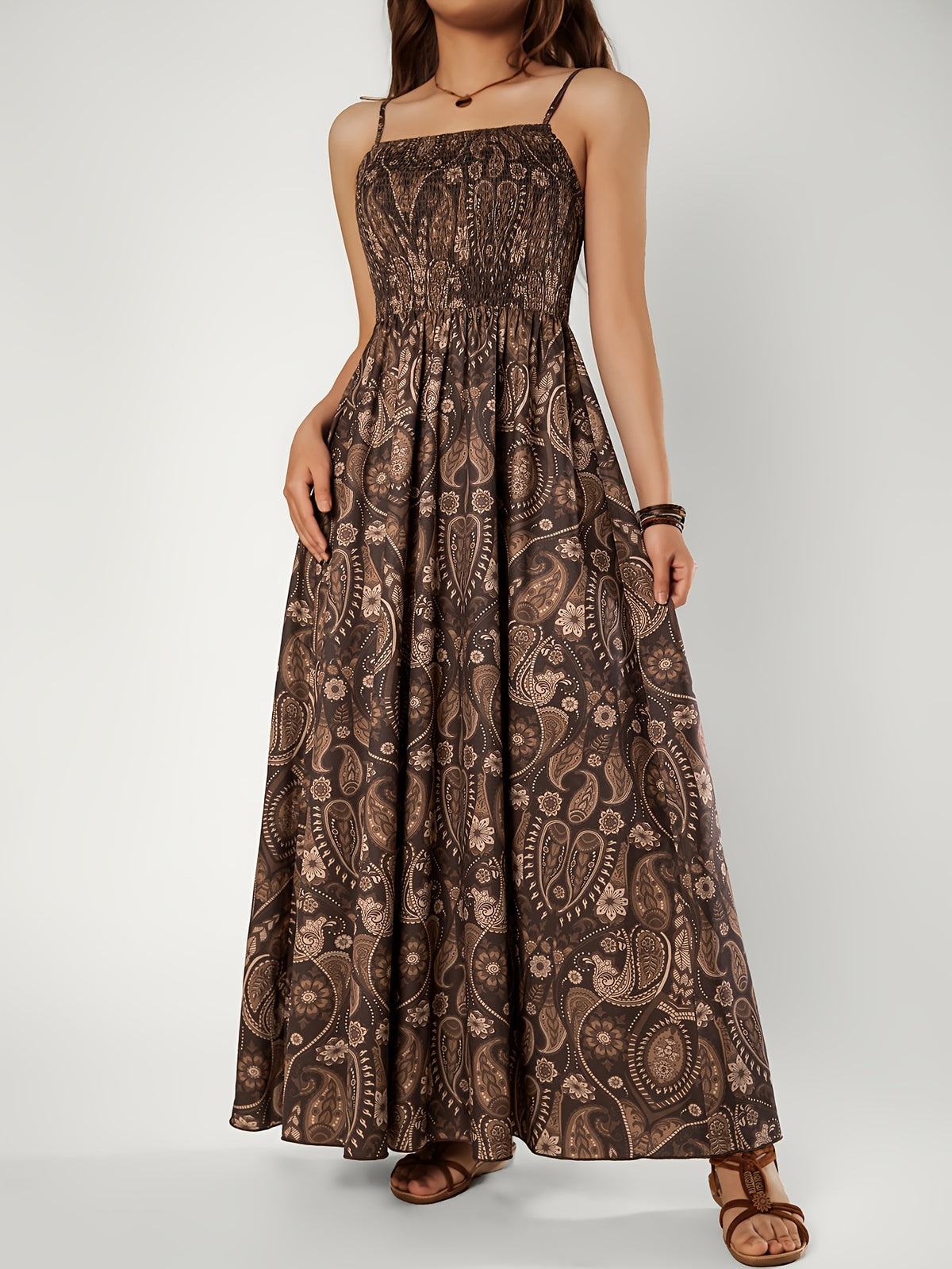 Elegant Floral Print Maxi Dress