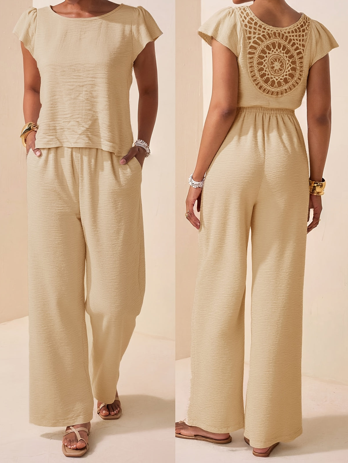 Bohemian Embroidered Back Fly Set