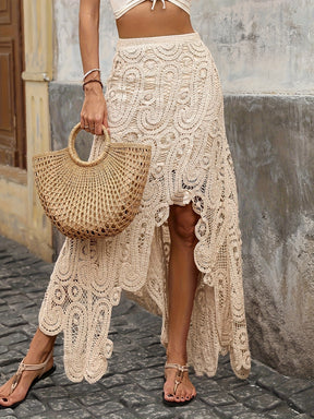 Elegant High-Waist Crochet Skirt