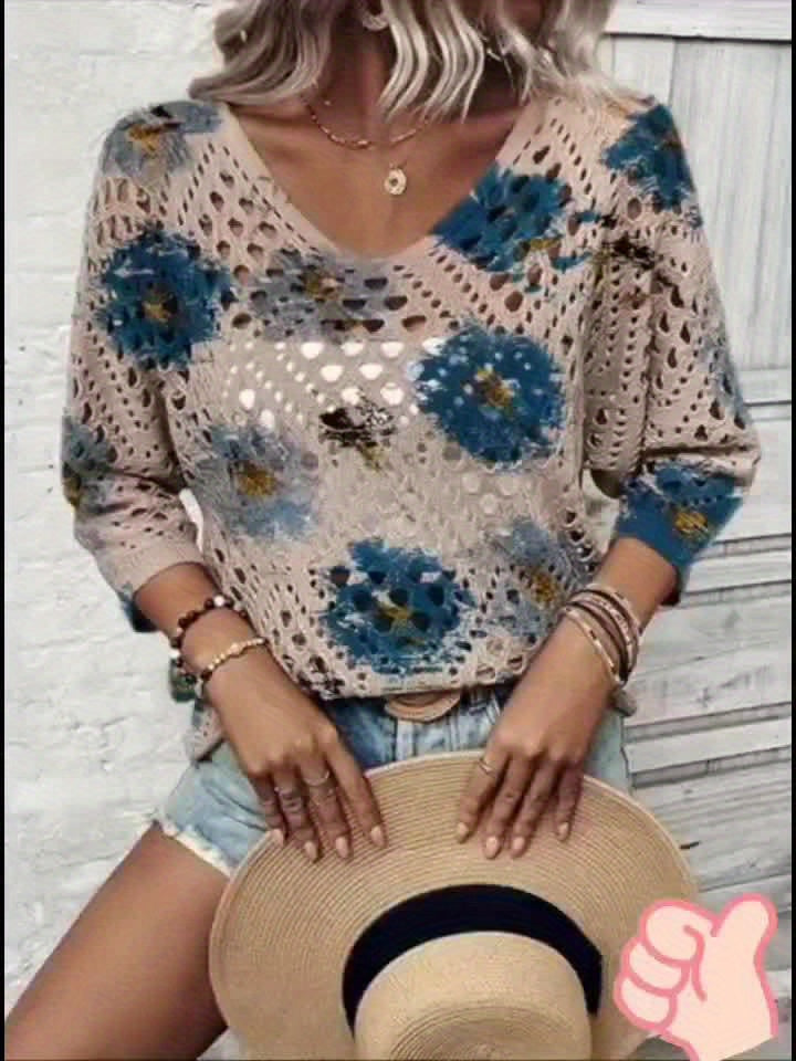 Bohemian Floral Crochet Beach Top