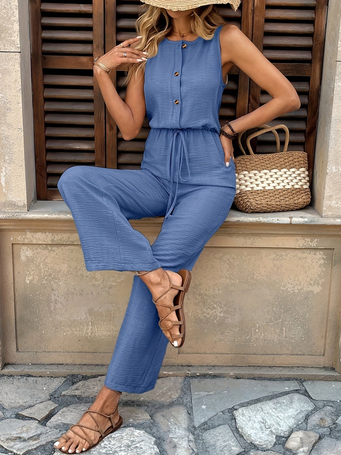 Casual Summer Jumpsuit with Lace