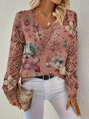 Bohemian Floral Lace V-Neck Top