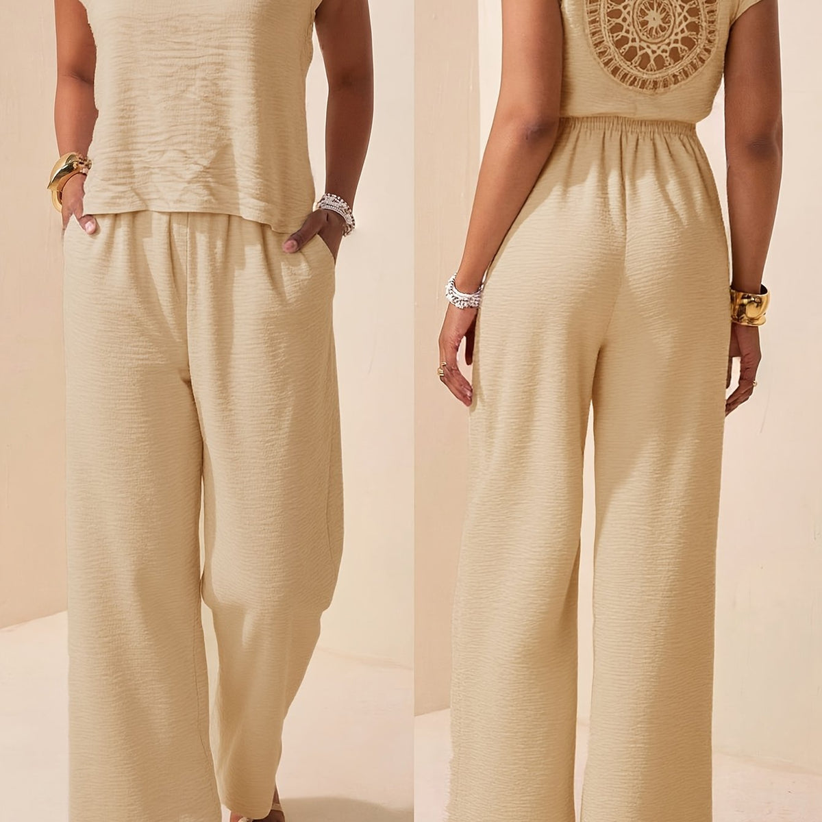 Bohemian Embroidered Back Fly Set