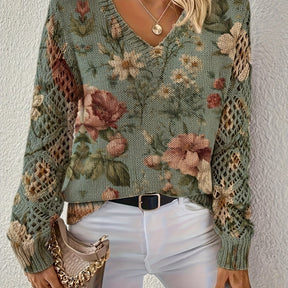 Bohemian Floral Lace V-Neck Top