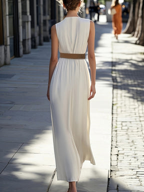 Elegant V-Neck Sleeveless Dress