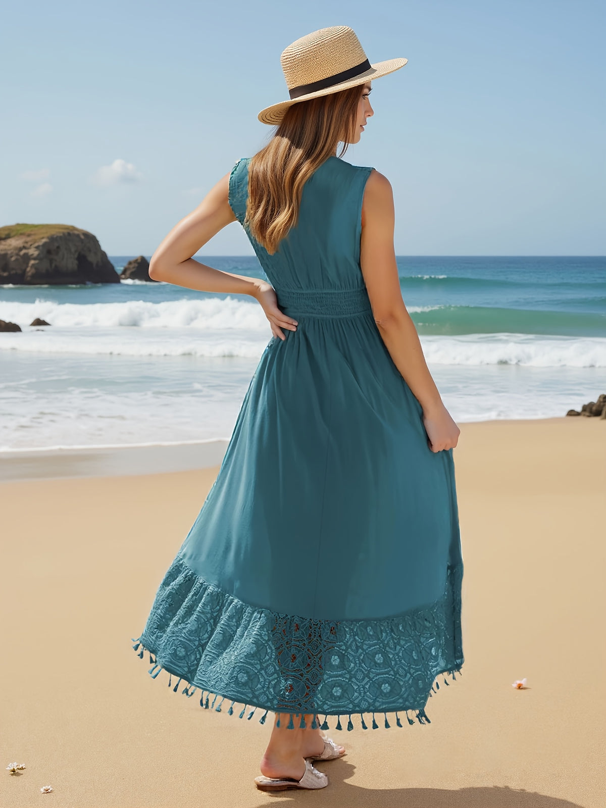 Elegant V-Neck Lace Dress