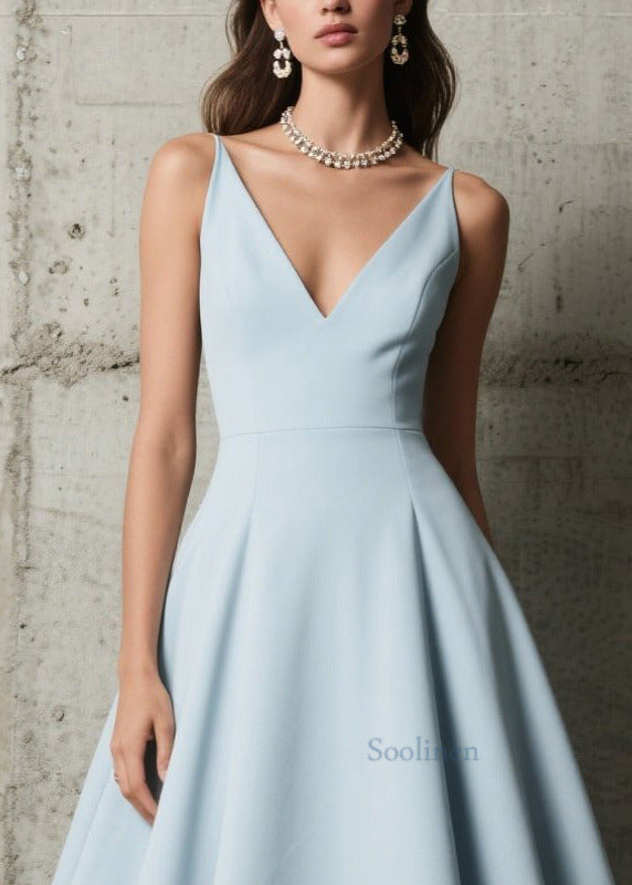 Elegant Sky Blue Exra Large Hem Hollow Out Spandex Party Dress Summer