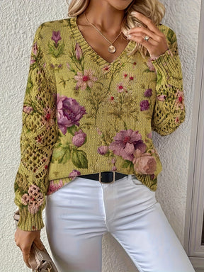 Bohemian Floral Lace V-Neck Top