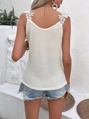 Exquisite Waffle Appliqué Camisole