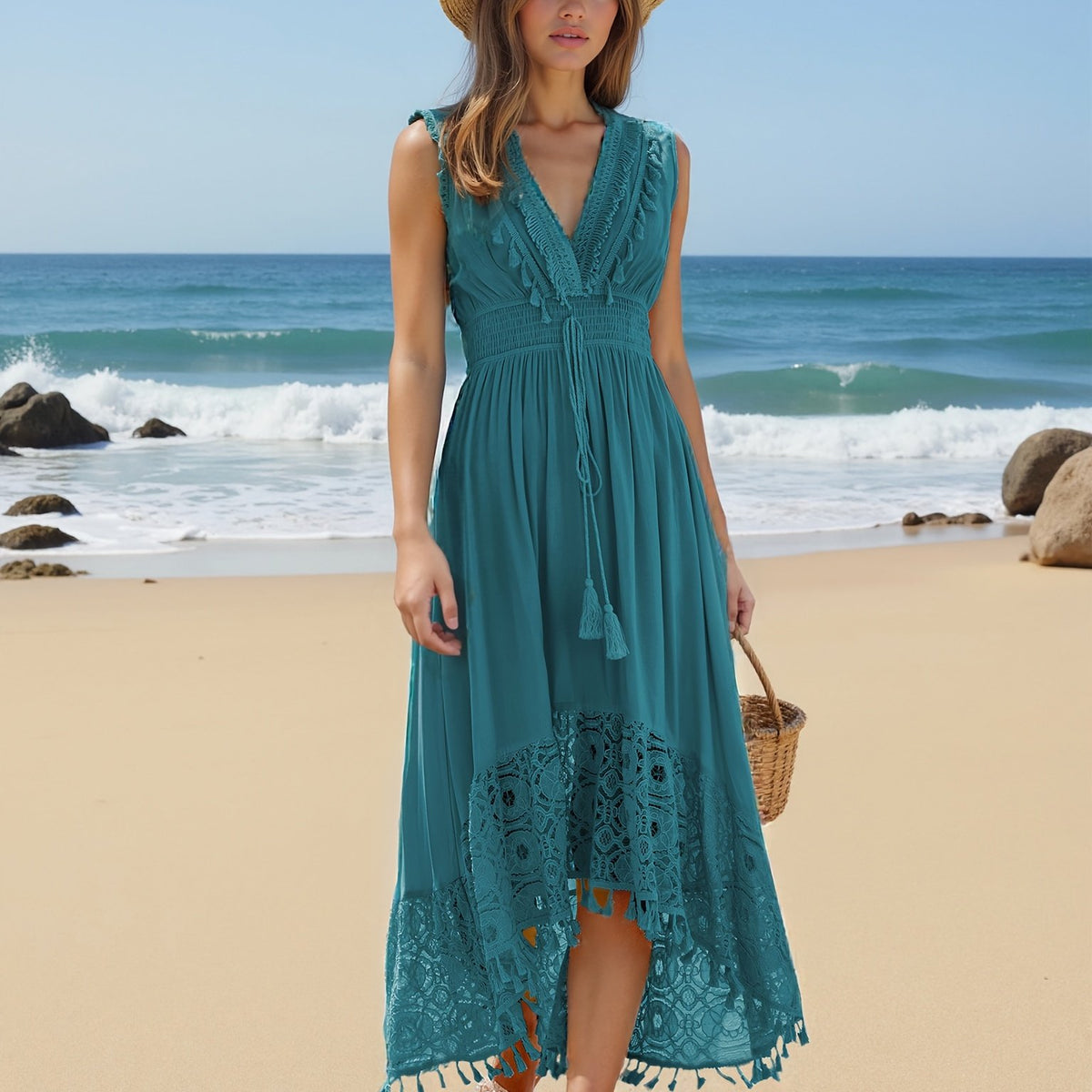 Elegant V-Neck Lace Dress