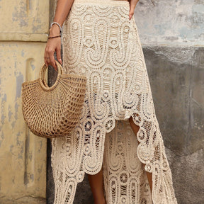 Elegant High-Waist Crochet Skirt